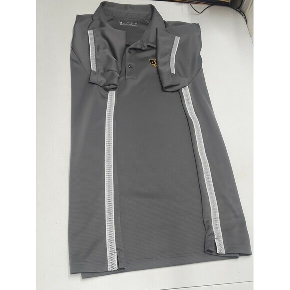 Under Armour Heatgear Polo Shirt Gray Sz 2XL Bees Softball Loose Embriodered - Picture 4 of 11